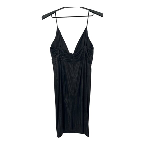 Ieena Mac Duggal dress spaghetti straps metallic black size 14 - Picture 5 of 8
